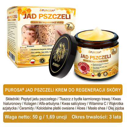 Wyprodukowano i wysłano z Polski 🐝🍀 PUROSA® Krem odnowy skóry z jadem pszczelim 🔥 Ostatni dzień – 50% zniżki 🔥