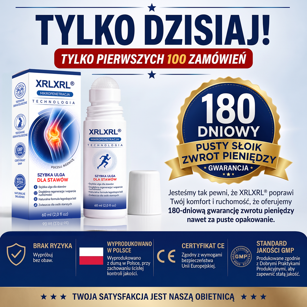 XRLXRL®🦴 ORTOPEDYCZNA TECHNOLOGIA REGENERACJI NOWEJ GENERACJI Roll-on do regeneracji kości i stawów z mikroigłami 0,05 mm
