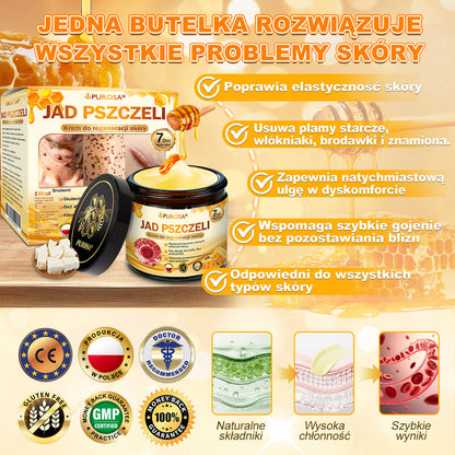 Wyprodukowano i wysłano z Polski 🐝🍀 PUROSA® Krem odnowy skóry z jadem pszczelim 🔥 Ostatni dzień – 50% zniżki 🔥